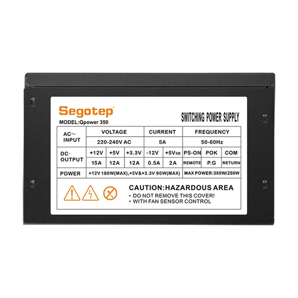  Nguồn máy tính Segotep Q-Power 350 (250W) - Đen | Non Modular, ATX 