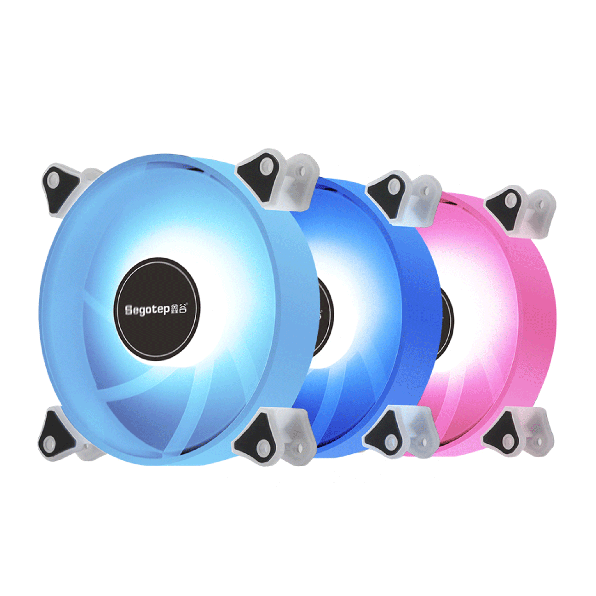 Fan case Segotep Romantic 12cm - Black | Kit 3 fan RGB