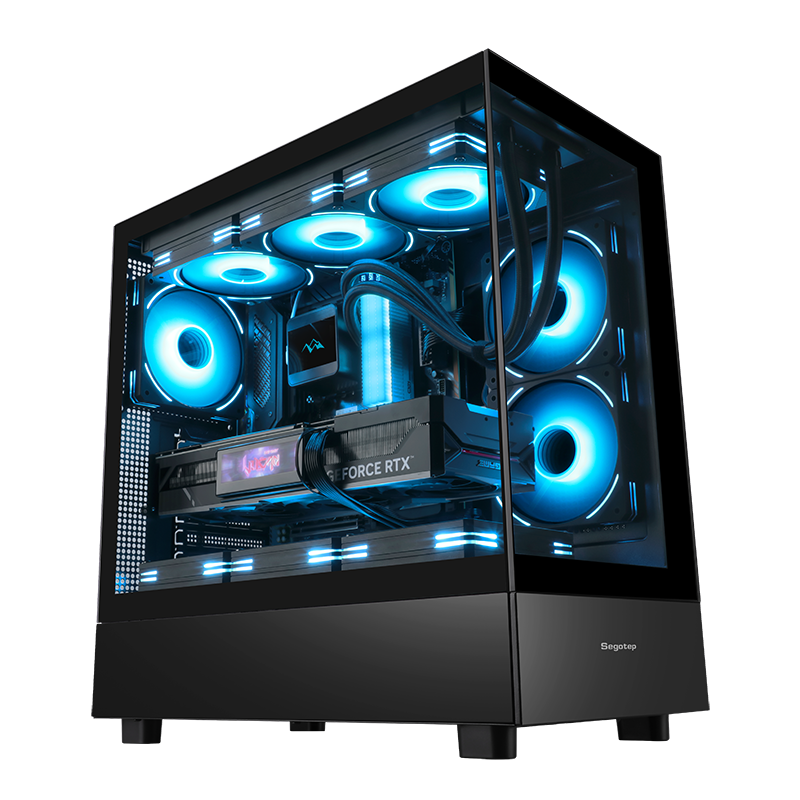 Thùng máy Case Segotep Endura Pro+ Đen | Full-ATX, không fan