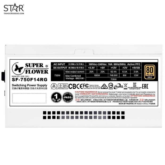 Nguồn Super Flower Leadex III ARGB 750W 80 Plus Gold Full Modular White Edition (SF-750F14RG)