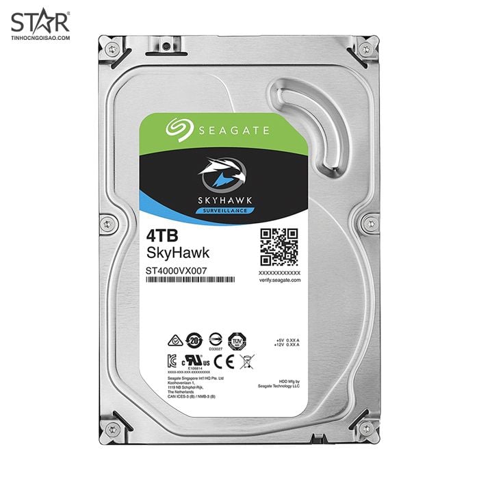 Ổ cứng HDD 4TB Seagate Skyhawk Chính Hãng (ST4000VX007)