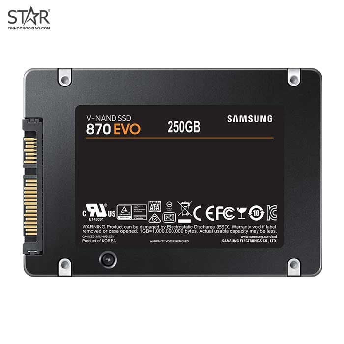 Ổ Cứng SSD 250G Samsung 870 EVO Sata III 6Gb/s MLC (MZ-77E250BW) Chính Hãng