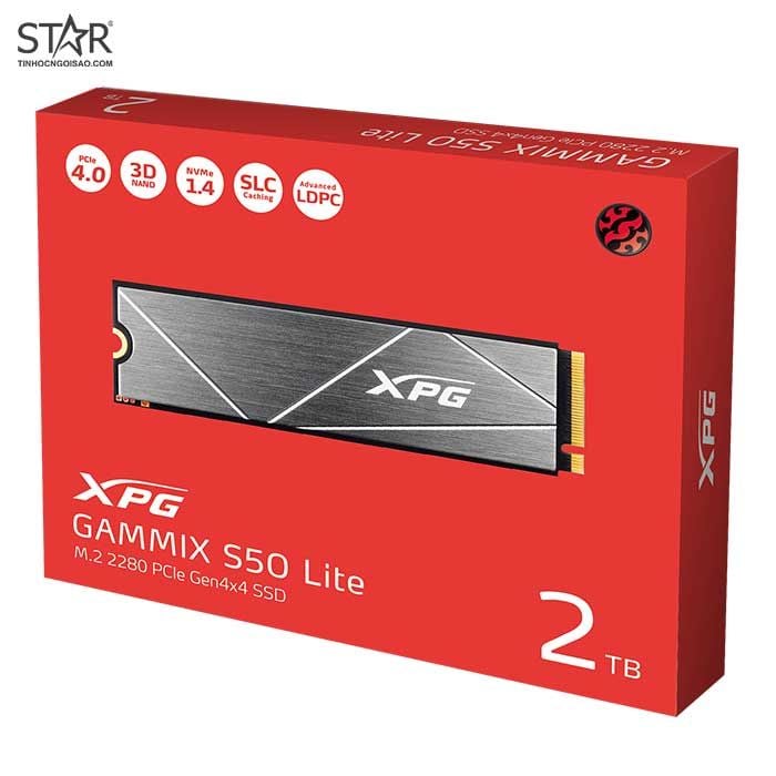 Ổ cứng SSD 2TB Adata XPG S50 Lite | PCle Gen4, M.2 NVMe, AGAMMIXS50L-2T-CS