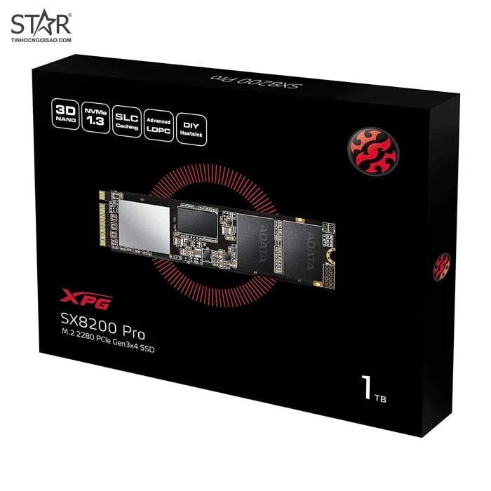 Ổ cứng SSD 1TB Adata SX8200 Pro M.2 NVMe PCIe Gen3x4 (ASX8200PNP-1TT-C)