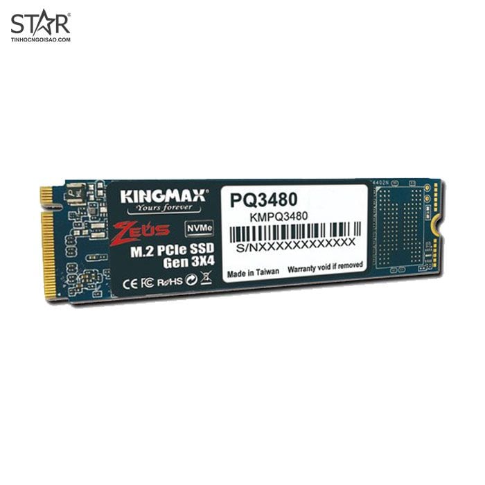 Ổ cứng SSD 128G Kingmax Zeus PQ3480 NVMe PCIe Gen3x4 M.2 2280 (KMPQ3480128G4)