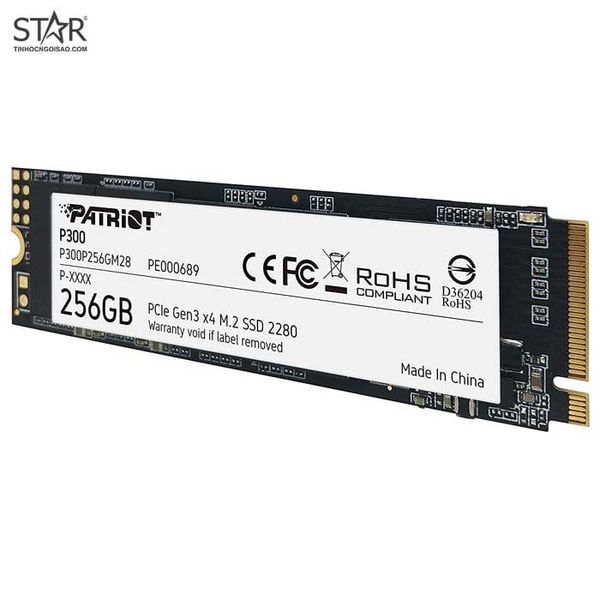  Ổ cứng SSD Patriot P300 256GB | PCIe Gen3 x4 NVMe, M.2 2280 (P300P256GM28) 