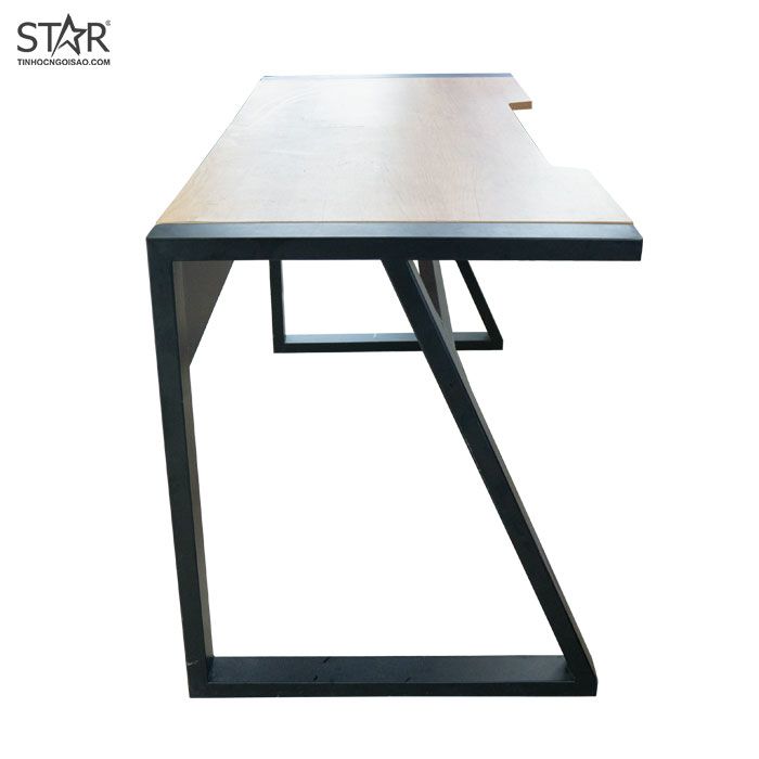 Bàn Gaming STAR Tứ Giác Mặt Gỗ (120x75x60) (Chân Đen)