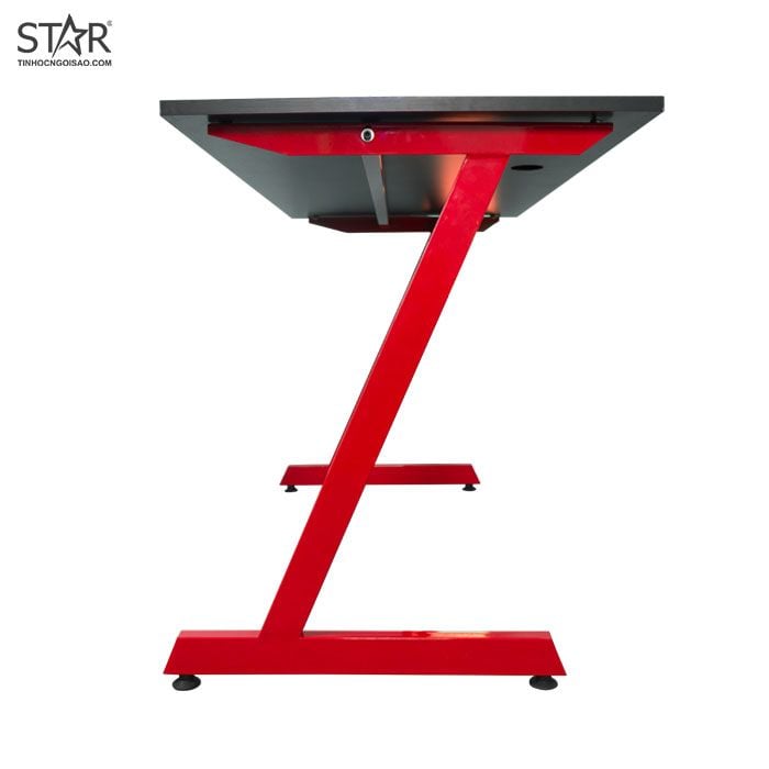 Bàn Gaming STAR01 Chữ Z Mặt Gỗ (120x75x60) (Chân Đỏ)