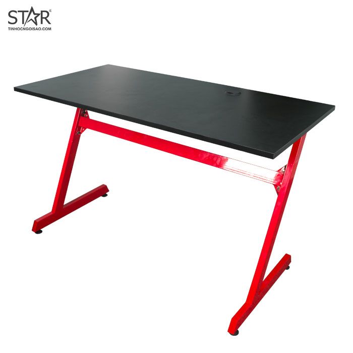 Bàn Gaming STAR01 Chữ Z Mặt Gỗ (120x75x60) (Chân Đỏ)