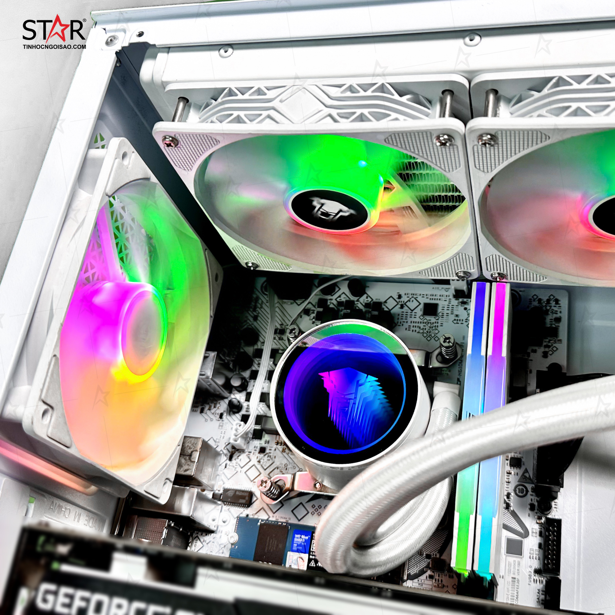 PC Gaming STAR Battle White | Intel i3 12100F \ GTX 1650\ H610M WIFI\ RAM 16GB\ SSD 256GB