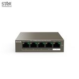  Switch PoE 5 Port Tenda 100Mb TEF1105P-4 (Vỏ sắt / Chống sét 6KV / Chuyên Camera IP) 