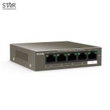  Switch PoE 5 Port Tenda 100Mb TEF1105P-4 (Vỏ sắt / Chống sét 6KV / Chuyên Camera IP) 