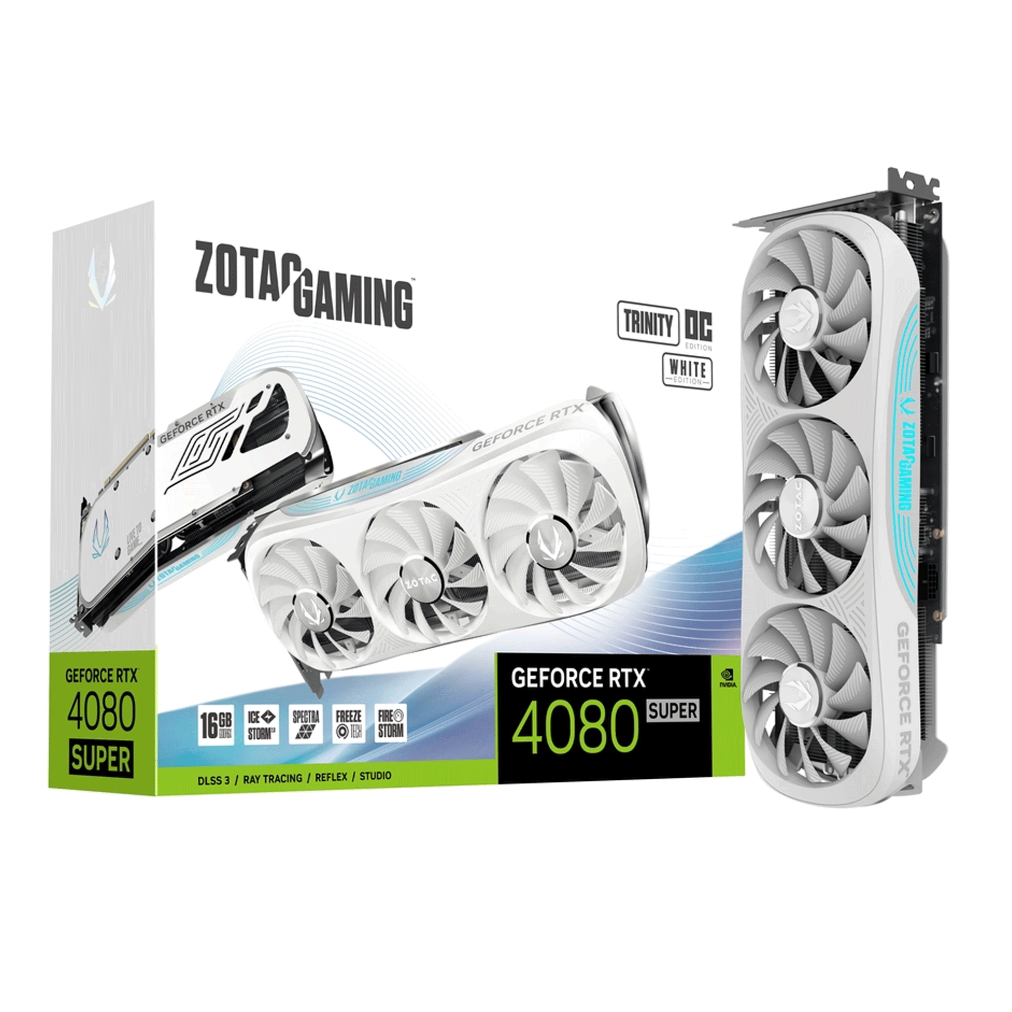 Card màn hình VGA ZOTAC Gaming GeForce RTX 4080 SUPER Trinity OC White Edition 16GB GDDR6X