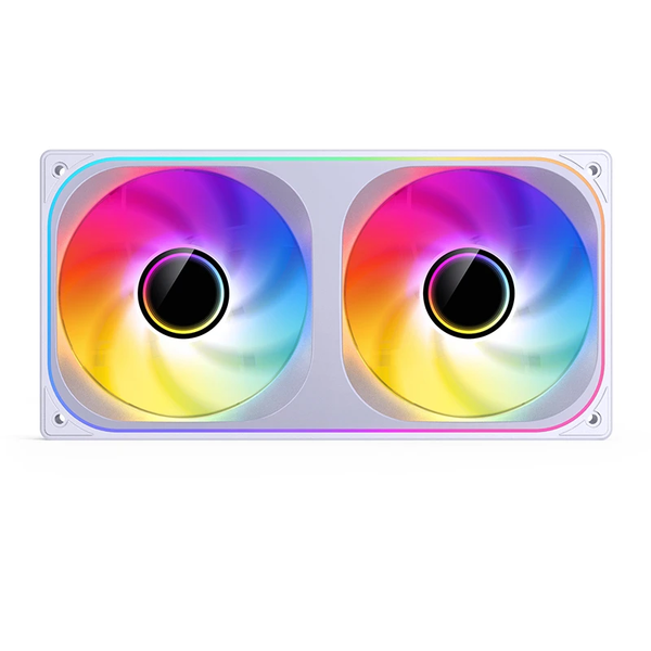  Quạt tản nhiệt PC Jonsbo ZB‑240W | Kit liền khối 2 fan 242mm, ARGB, Gió thuận, Trắng 
