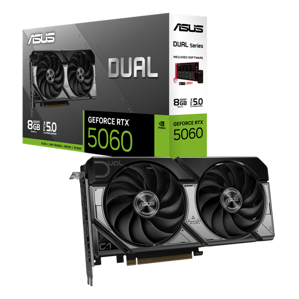  Card màn hình NVIDIA GeForce RTX 5060 ASUS Dual OC | 8GB GDDR7, 3840 CUDA, 550W 