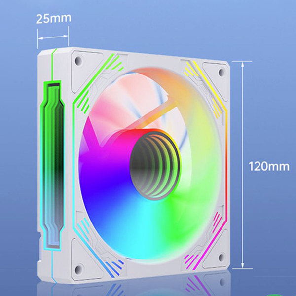  Quạt tản nhiệt PC Redmoon F3 | Fan lẻ 120mm, RGB, Gió ngược, Trắng 