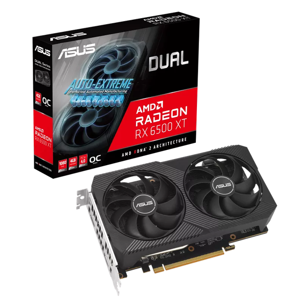  Card màn hình AMD Radeon RX 6500 XT ASUS Dual OC | 4GB GDDR6, 1024 SP, 500W 