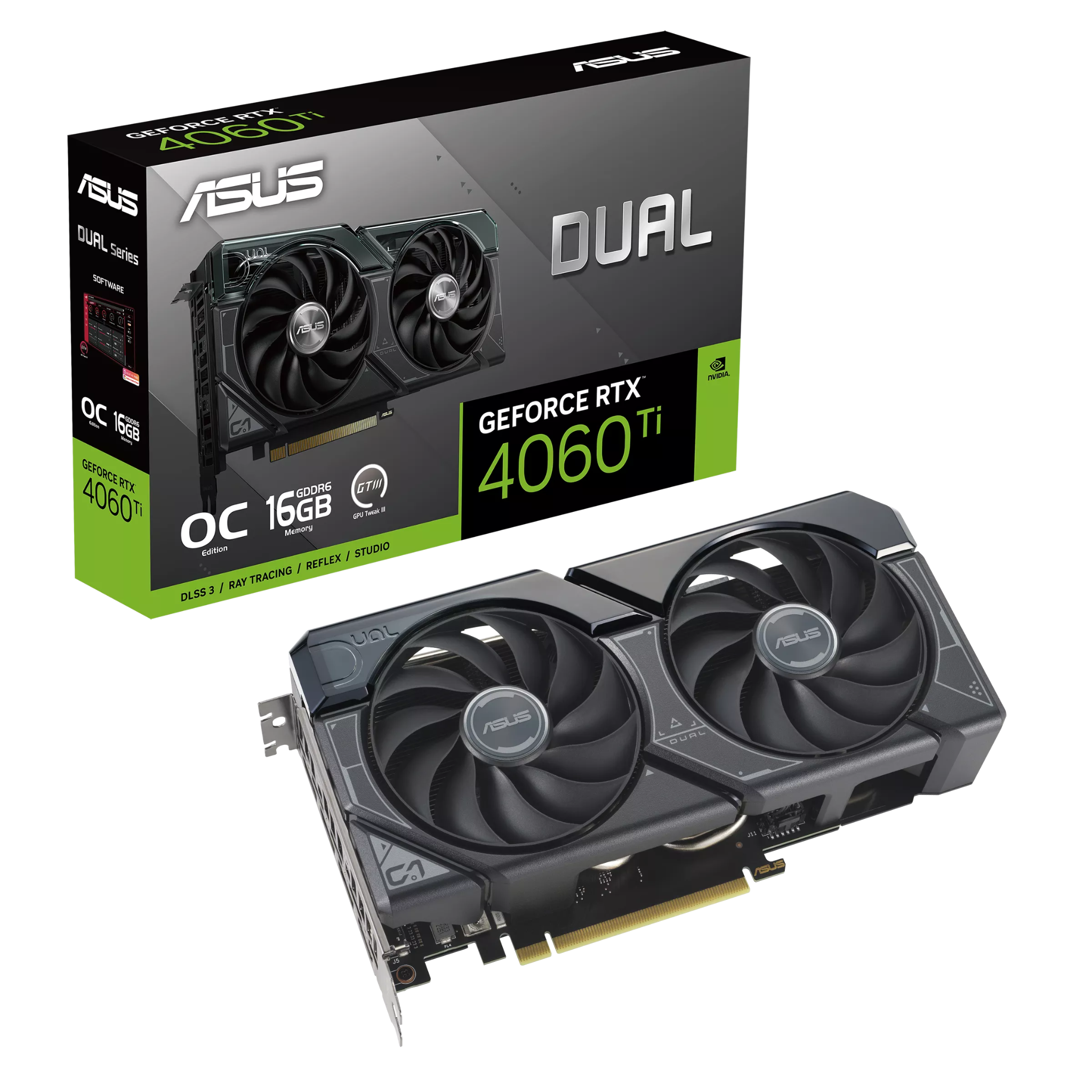 Card màn hình VGA ASUS Dual GeForce RTX 4060 Ti OC Edition 16GB GDDR6 (DUAL-RTX4060TI-O16G)