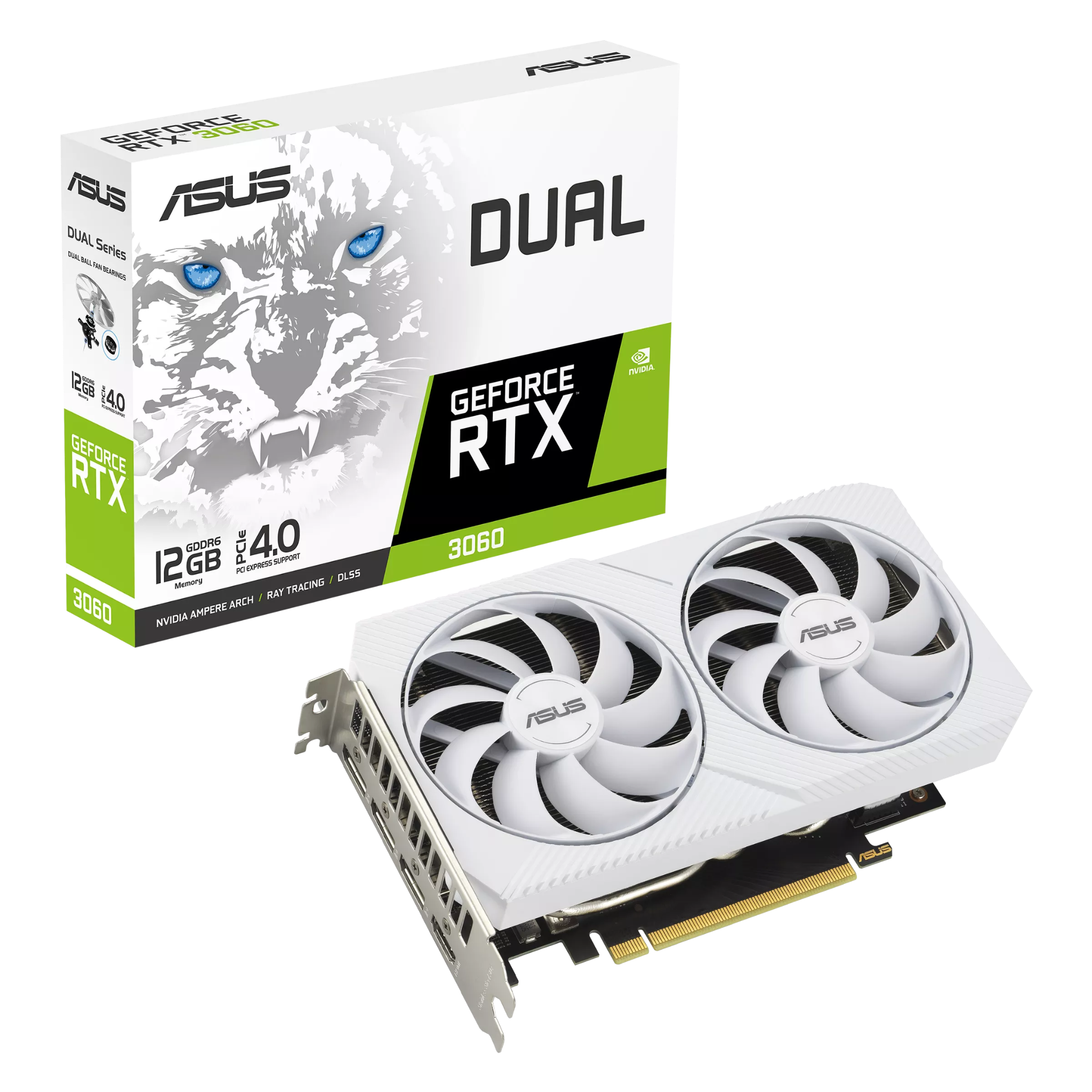 Card màn hình VGA ASUS Dual GeForce RTX 3060 White Edition 12GB GDDR6
