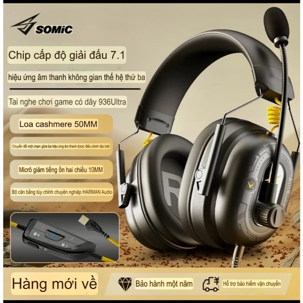  Tai nghe Gaming Somic G936 Ultra 7.1 - Màu đen 