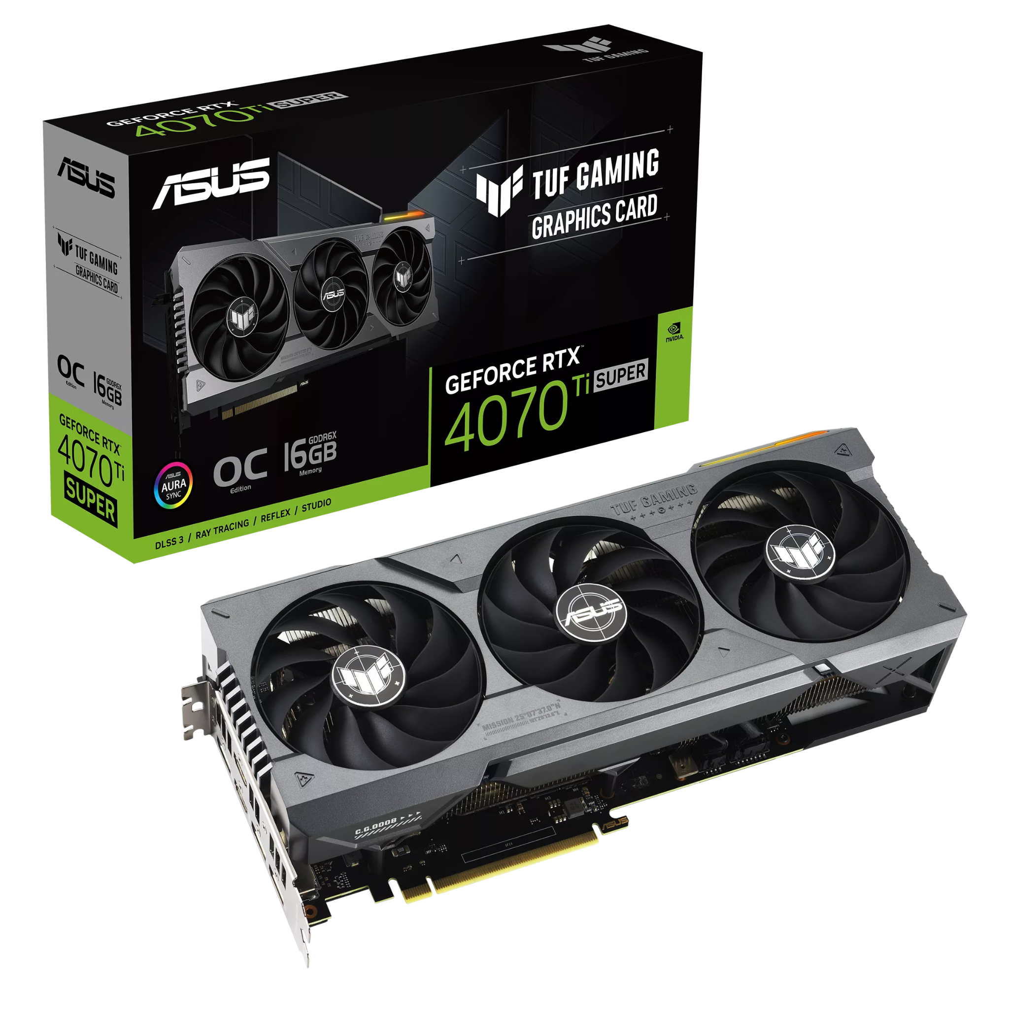 Card màn hình VGA ASUS TUF Gaming GeForce RTX 4070 Ti Super 16GB GDDR6X OC Edition (TUF-RTX4070TIS-O16G-GAMING)