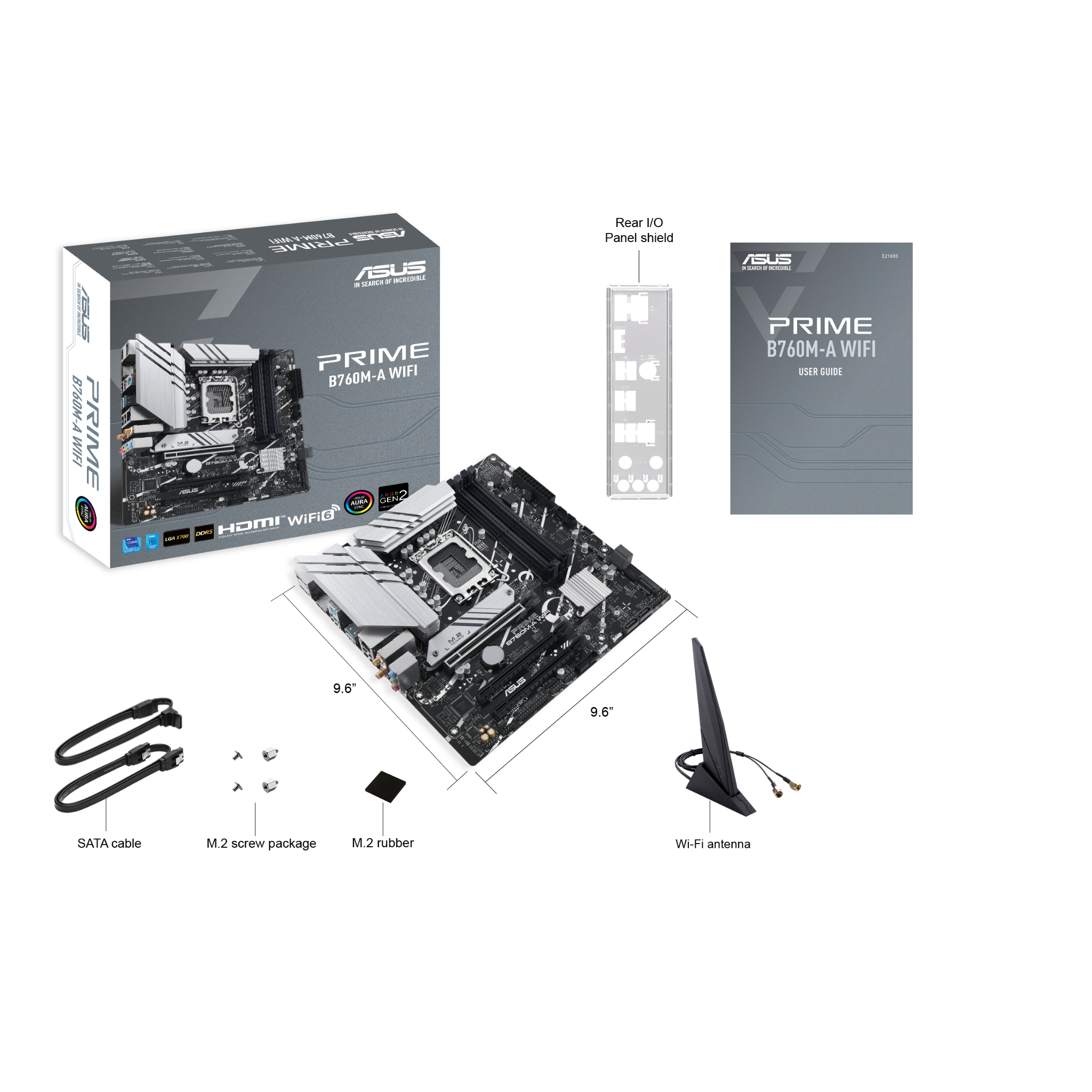 Mainboard Asus PRIME B760M-A WIFI 90MB1EL0-M0EAY0 | Intel B760, Socket 1700, mATX, 4 khe DDR5