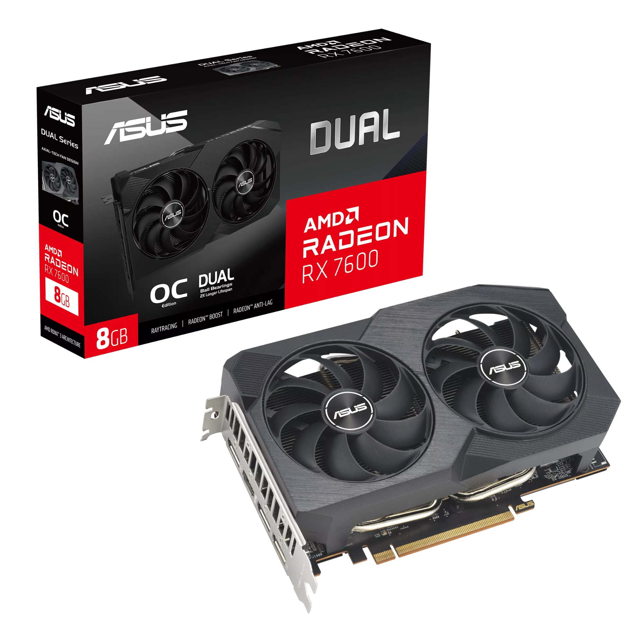 Card màn hình VGA ASUS Dual Radeon RX 7600 V2 OC Edition 8GB GDDR6