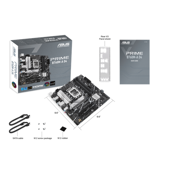  Mainboard ASUS Prime B760M-A D4-CSM DDR4 | LGA 1700, mATX, 4 khe RAM 