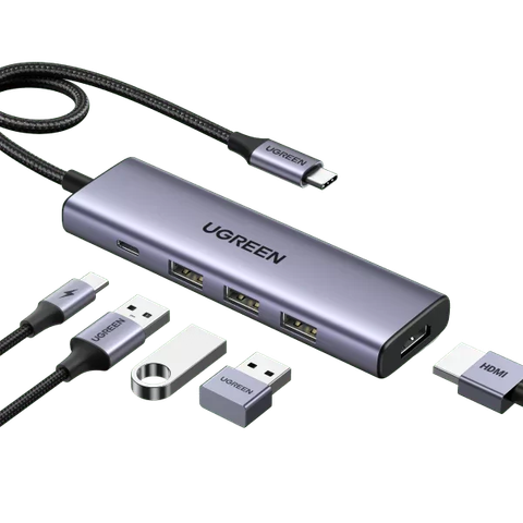 Hub chuyển đổi Type C Ugreen (15596) | 5 in 1