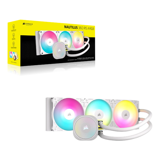  Tản nhiệt nước Corsair Nautilus 360 RS White | ARGB, Trắng 