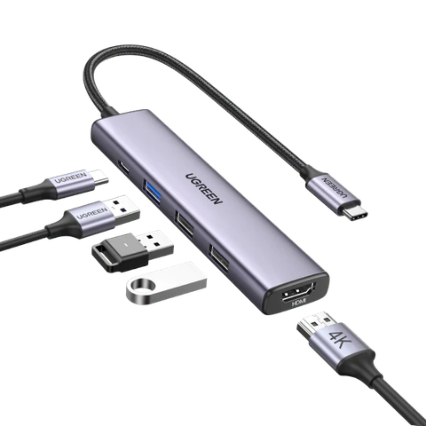 Hub chuyển đổi Type C Ugreen (15495) | 5 in 1