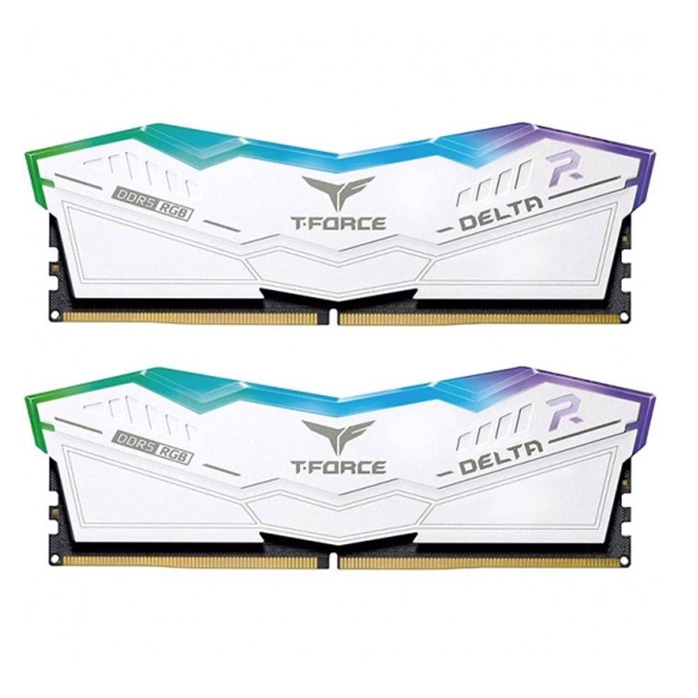 Ram TeamGroup T-Force Delta RGB White 64GB | 2 x 32GB, DDR5, 5600MHz