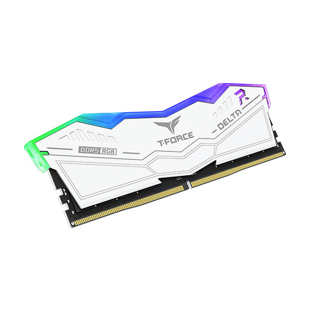 Ram TeamGroup T-Force Delta RGB White 64GB | 2 x 32GB, DDR5, 5600MHz