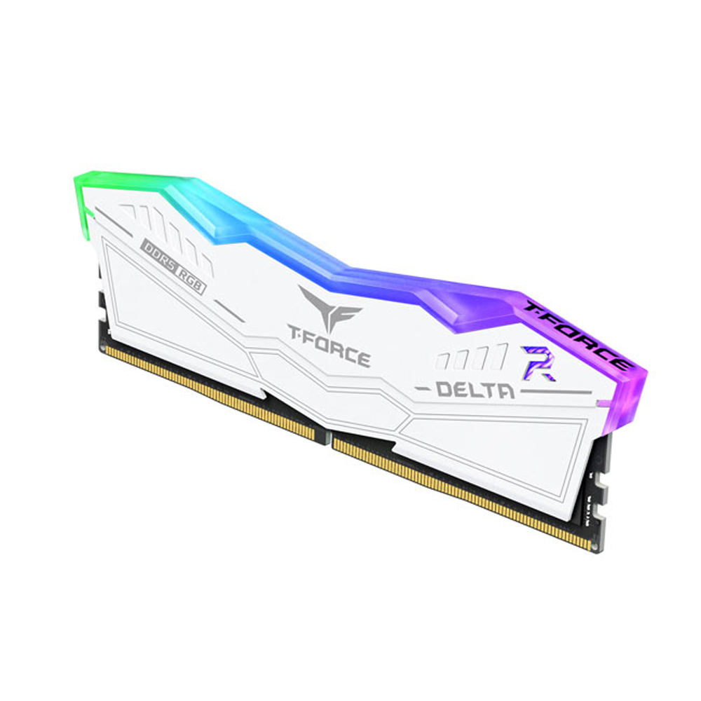 Ram TeamGroup T-Force Delta RGB White 64GB | 2 x 32GB, DDR5, 5600MHz