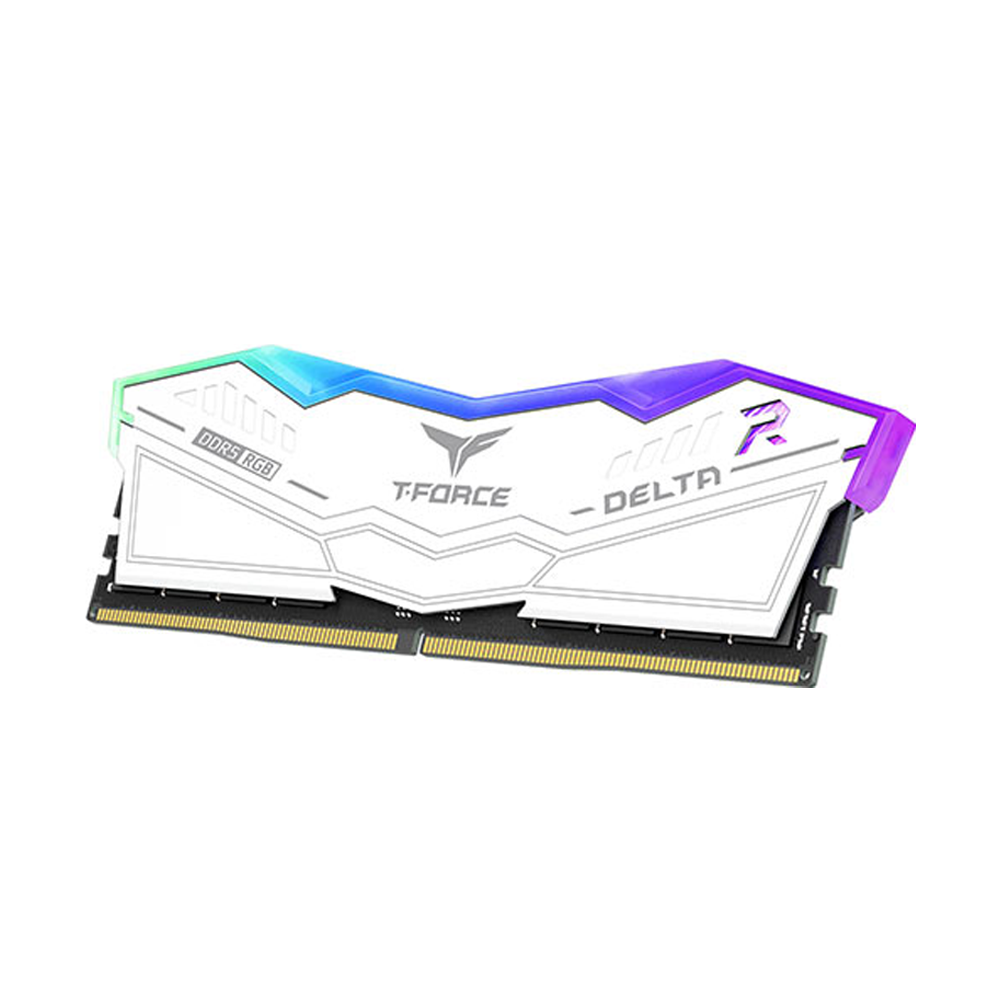 Ram TeamGroup T-Force Delta RGB White 64GB | 2 x 32GB, DDR5, 5600MHz