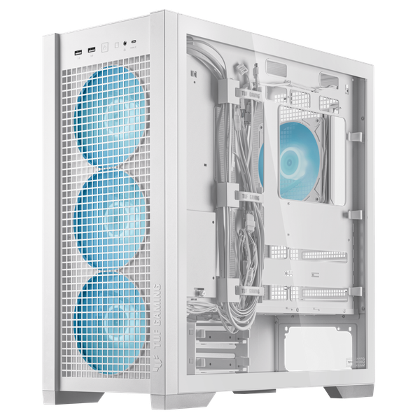  Thùng máy ASUS TUF Gaming GT302 ARGB - White | E-ATX, kèm sẵn 4 fan 14cm ARGB 
