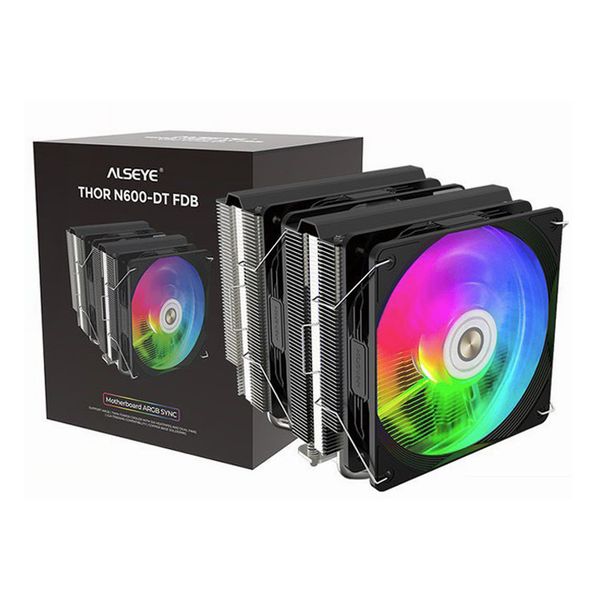  Tản Nhiệt CPU Alseye Thor N600-DT đen 2 Tháp ARGB   - Nhập Khẩu 