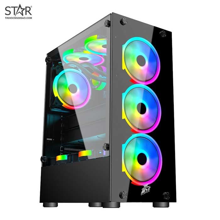 Thùng máy Case 1st Player V2-A (Tặng kèm 4 Fan RGB (Đen)