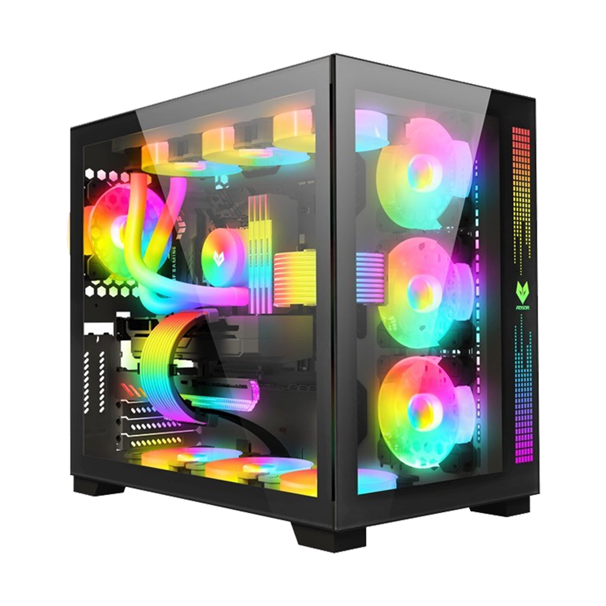 Thùng máy Case Coolmoon Aosor Pro | Đen, Full ATX, Không Fan