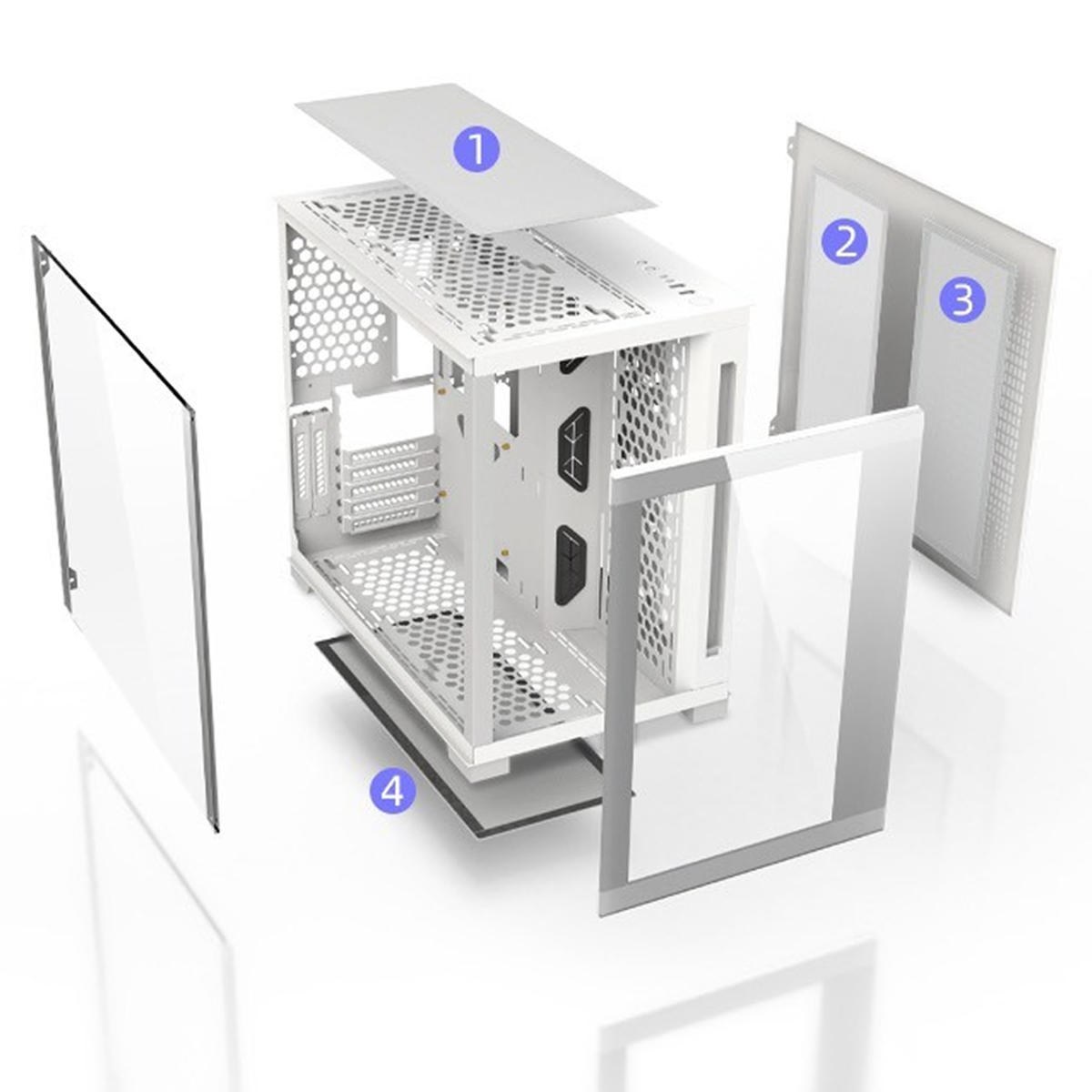 Thùng máy Case Coolmoon Aosor Pro | Trắng, Full ATX, Không Fan