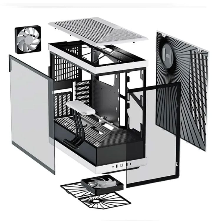 Thùng máy Case Hyte Y40 Black White - Kèm sẵn cáp Riser PCIe 4.0 (CS-HYTE-Y40-BW)