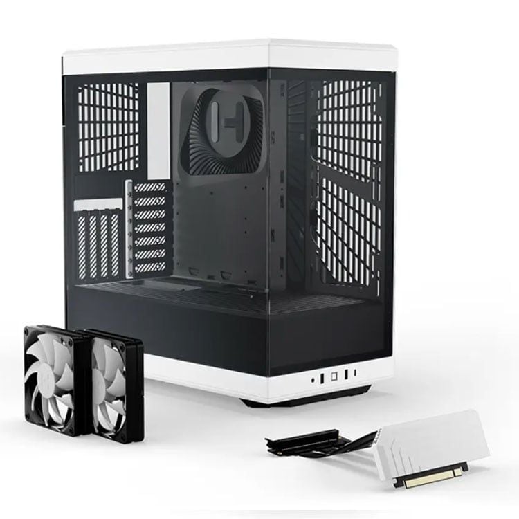 Thùng máy Case Hyte Y40 Black White - Kèm sẵn cáp Riser PCIe 4.0 (CS-HYTE-Y40-BW)