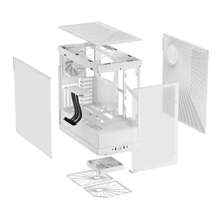 Thùng máy Case Hyte Y40 Snow White - Kèm sẵn cáp Riser PCIe 4.0 (CS-HYTE-Y40-WW)