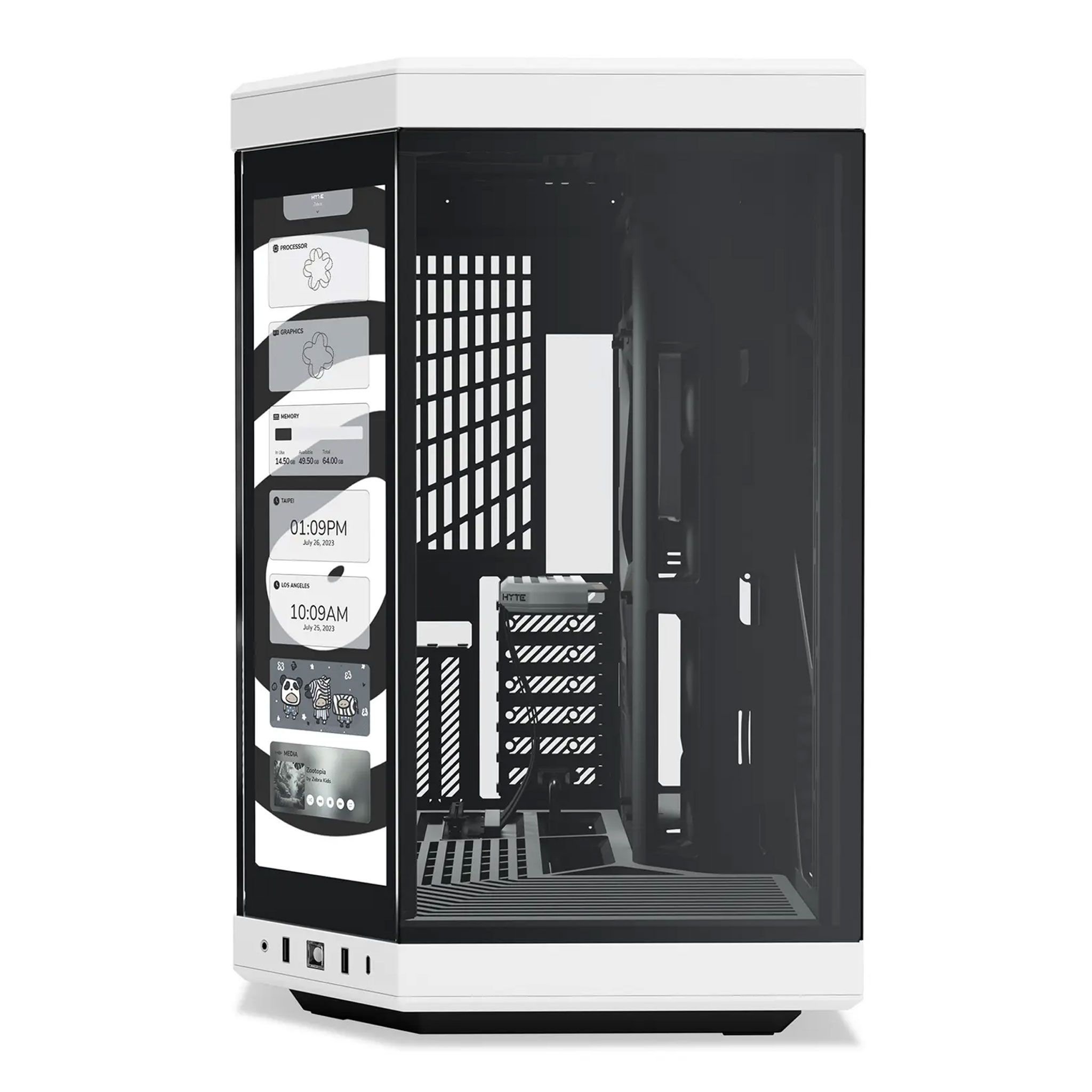 Thùng máy Case Hyte Y70 Touch - Black White | Kèm sẵn cáp Riser PCIe 4.0 (CS-HYTE-Y70-BW-L)