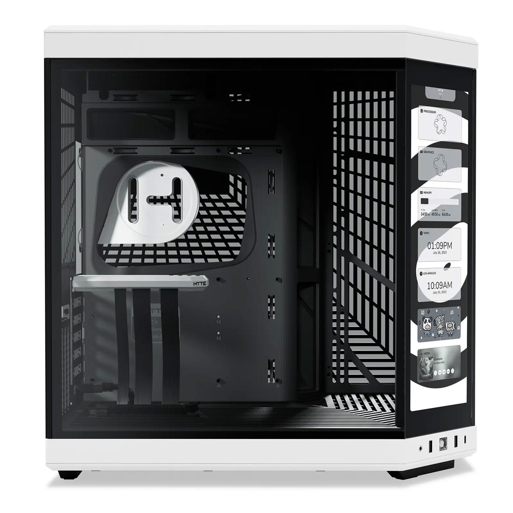 Thùng máy Case Hyte Y70 Touch - Black White | Kèm sẵn cáp Riser PCIe 4.0 (CS-HYTE-Y70-BW-L)