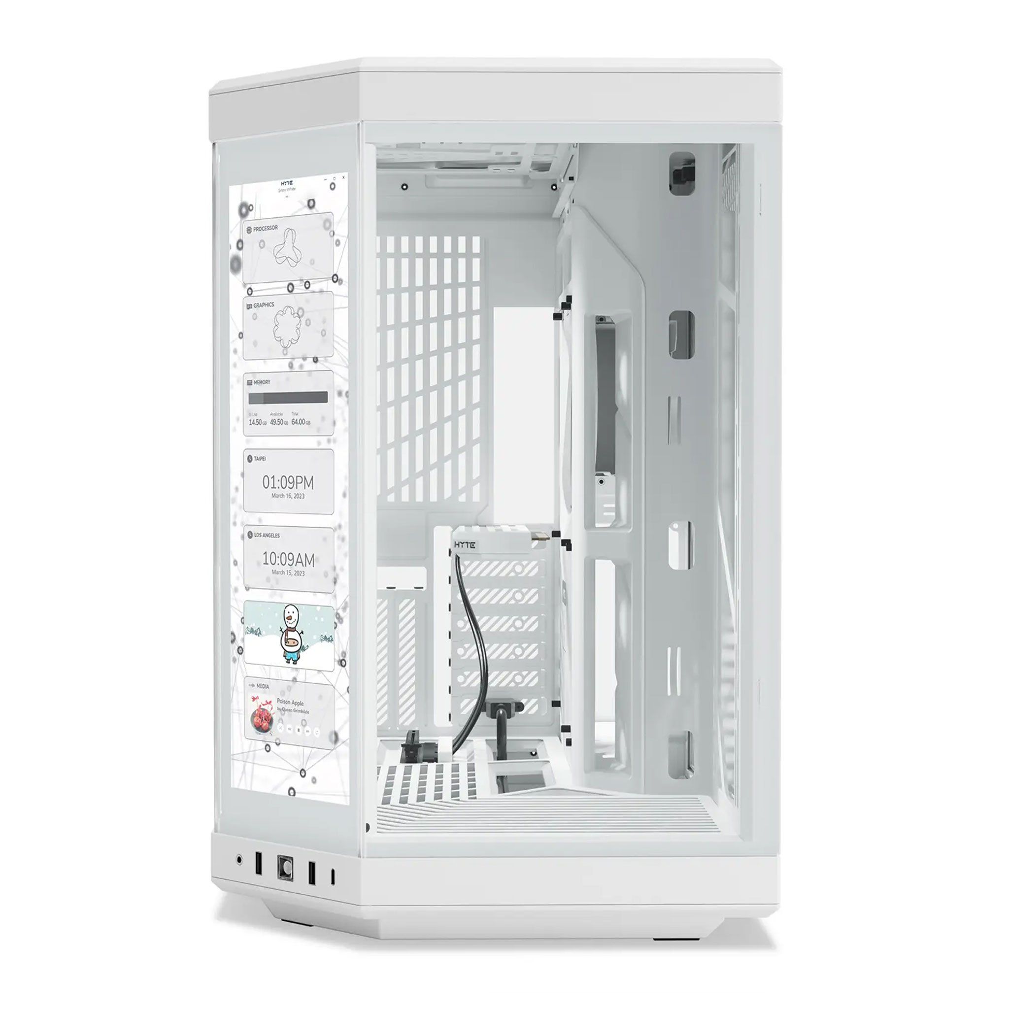 Thùng máy Case Hyte Y70 Touch - All White | Kèm sẵn cáp Riser PCIe 4.0 (CS-HYTE-Y70-WW-L)