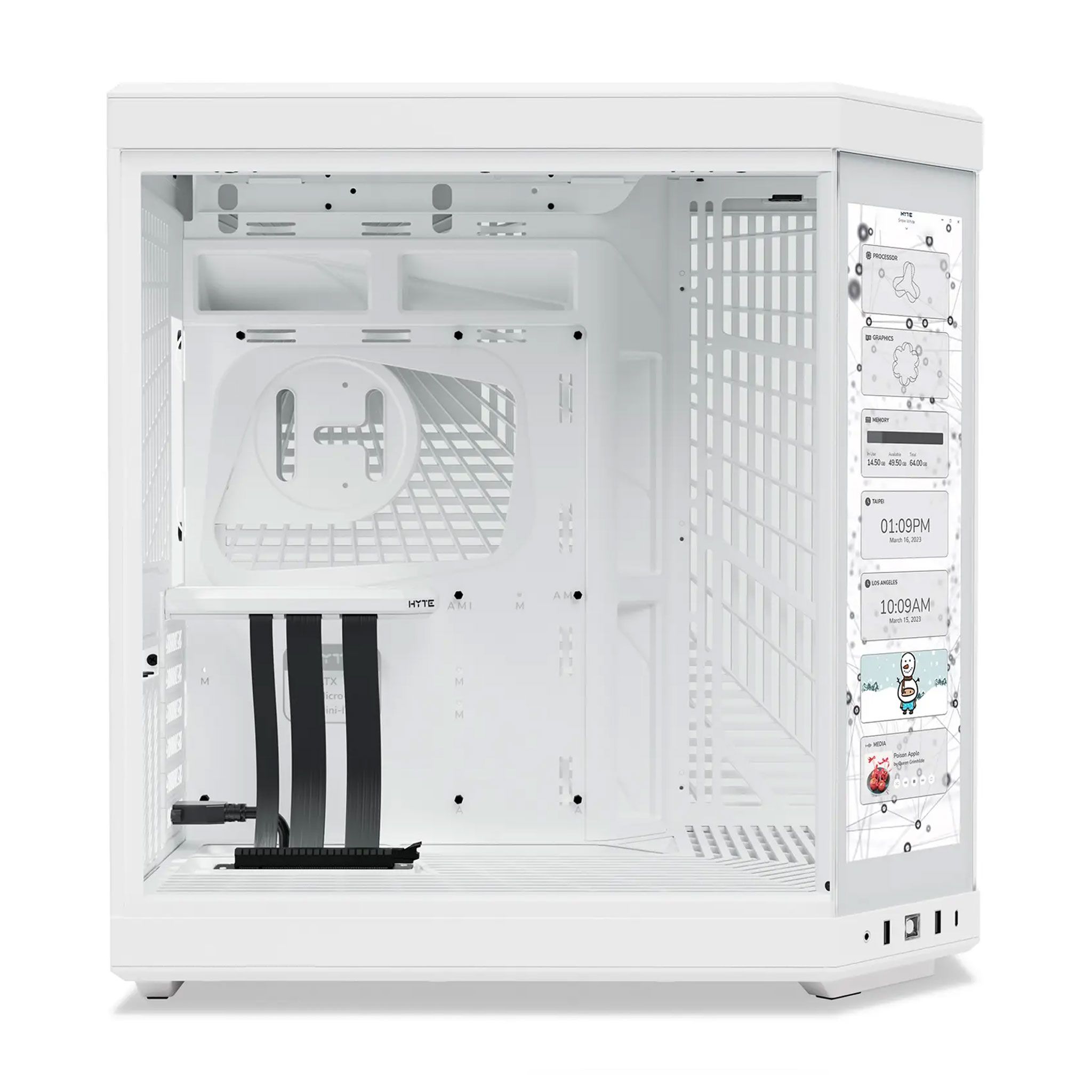 Thùng máy Case Hyte Y70 Touch - All White | Kèm sẵn cáp Riser PCIe 4.0 (CS-HYTE-Y70-WW-L)