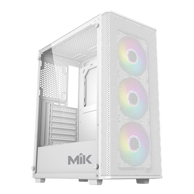 Thùng máy Case MIK Aion White | Kèm sẵn 3 Fan RGB