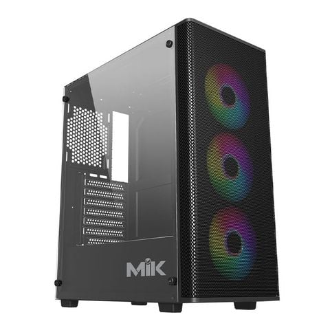 Thùng máy MIK Aion Black | Kèm sẵn 3 Fan RGB