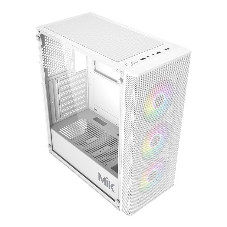 Thùng máy Case MIK Aion White | Kèm sẵn 3 Fan RGB